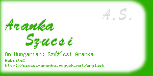 aranka szucsi business card
